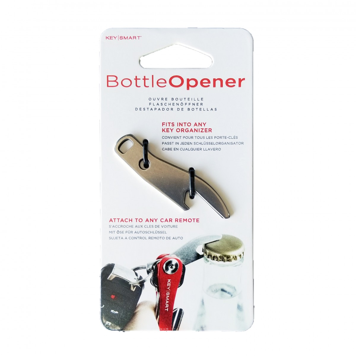 KeySmart Compact Key Holder Add-on Accessory Stainless Steel Bottle Opener Midnight Diamond