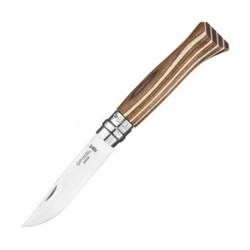 N°08 Brown Laminated Birch Knife:   The handle of this knife is made from Finnish birch, with coloured strips to create a nice appearance. The dyes...