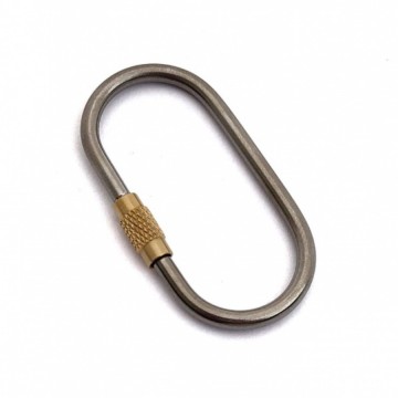 Titanium Oval Keyring:  This convenient and lightweight oval shaped locking titanium key ring holds all your keys and screws shut tightly...