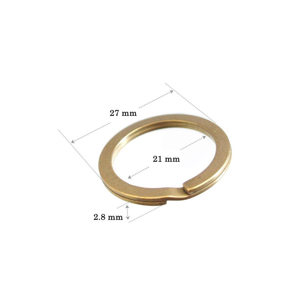 B2020 Brass Plated, Key Ring, Solid Iron, Multiple Sizes - Buckleguy.com