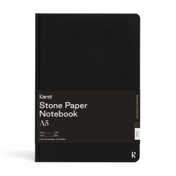 Hardcover Notebook A5:   Premium hardcover notebook made from stone paper.  
 The Karst Hardcover Notebook is made of stone paper instead...