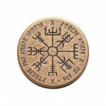 Vegvisir Wayfinder Coin:  The Vegvísir is an Icelandic magical stave, which, according to the Huld manuscript, protects one from losing their...