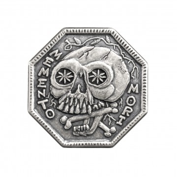 Memento Mori Coin Silver:  There is a long history of Memento Mori reminders, including coins. Shire Post Mint added their spin on the concept...