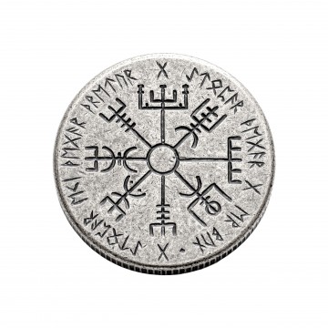 Vegvisir Wayfinder Silver Coin:  The Vegvísir is an Icelandic magical stave, which, according to the Huld manuscript, protects one from losing their...