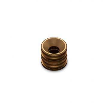 Basic Bead Brass:  The Basic Bead consists of two components (male, female). The center hole fits two strings of 550 paracord. 