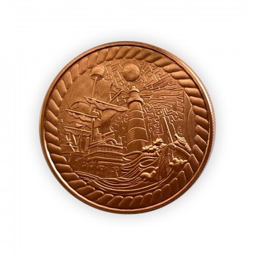 V3 Copper Coin:  The V3 coin struck in solid copper. Made in Italy. Diameter 45 mm, thickness 4 mm. 