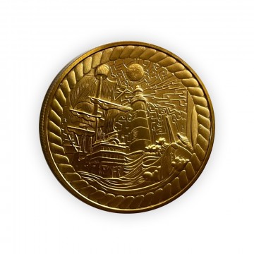 V3 Brass Coin:  The V3 coin struck in solid brass. Made in Italy. Diameter 45 mm, thickness 4 mm. 