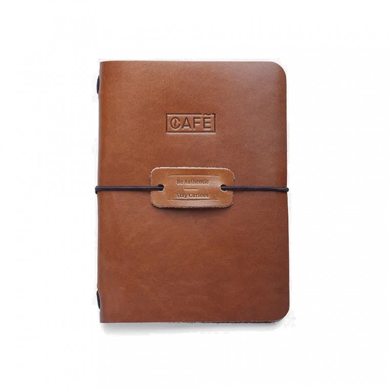 Café Leather A6 Leather Notebook - Kansio