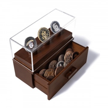Podium Coin Display:   Designed to showcase your favorite coins, giving them the platform they deserve, while the drawer organizes the...