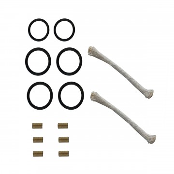 Peanut Lighter Spare Parts:  The complete spare parts kit for Peanut Lighters includes: 
 
 2 x Wicks 
 6 x O-rings 
 6 x Flints 
 
