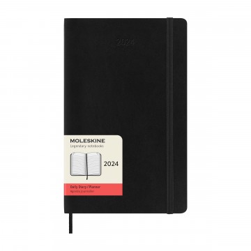 Daily Planner Large 2024 Calendar:   This Moleskine Daily Planner for 2024 is dated from January to December, formatted to show each day on its own...