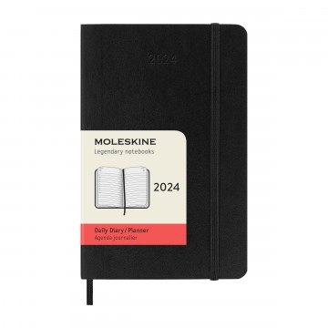Daily Planner Pocket 2024 Calendar:   This Moleskine Daily Planner for 2024 is dated from January to December, formatted to show each day on its own...