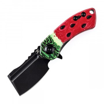 Mini Korvid Watermelon Knife:  Mini Korvid is a compact, cleaver-style pocket knife for daily utilitarian tasks. Smooth action is fidgety and easy...