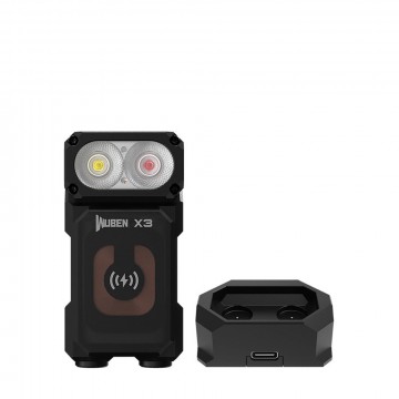 Lightok X3 - Taskulamppu:  X3 on monikäyttöinen EDC-taskulamppu, jossa on kääntyvä pää, langaton lataus, magneettinen takaosa, kaksi LED-valoa...