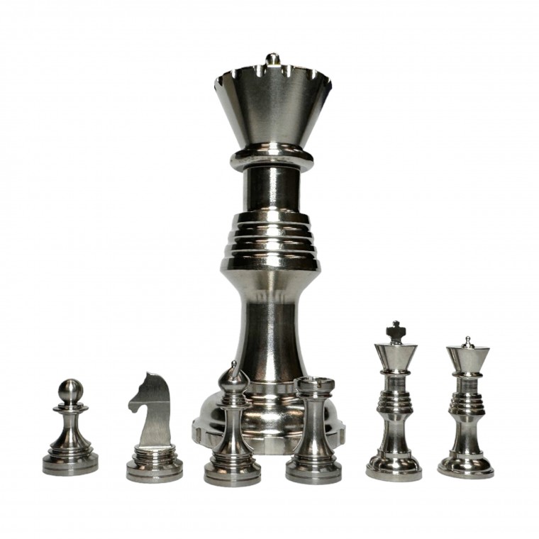 CountyComm Titanium Chess Piece Complete Set