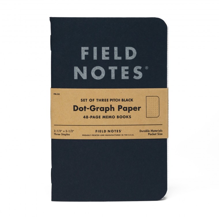 Field Notes Pitch Black 3-Pack Notizblock